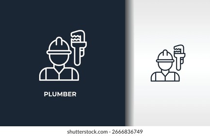 Klempner, Vektorsymbol, Symbol oder Logo-Zeichen, einzelne Symbolgrafik