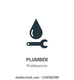 Plumber vector icon on white background. Flat vector plumber icon symbol sign from modern professions collection for mobile concept and web apps design.