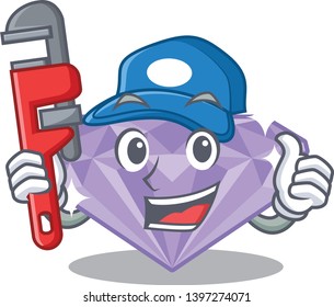 Plumber violet diamond in the cartoon box