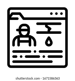 Vector de iconos del sitio Web del fontanero. Signo de sitio web del complemento de esquema. Ilustración de símbolo de contorno aislado