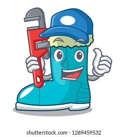 Plumber winter boot in shape cartoon funny