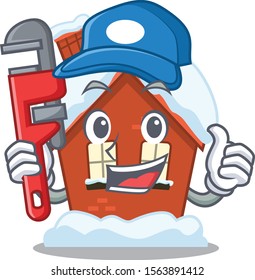 plumber winter house with in character shape
