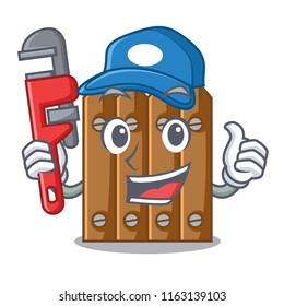 Plumber wooden fence pattern for design cartoon