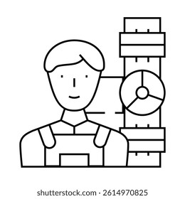 plumber worker line icon vector. plumber worker sign. isolated contour symbol black illustration