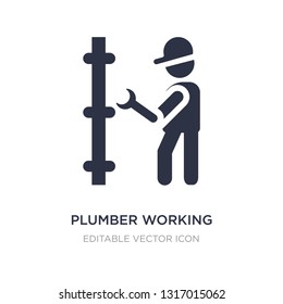 plumber working icon on white background. Simple element illustration from People concept. plumber working icon symbol design.
