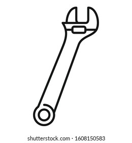Plumber wrench icon. Outline plumber wrench vector icon for web design isolated on white background