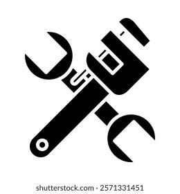 Plumber – Wrench and Pipe Representing Plumbing Installation and Repair