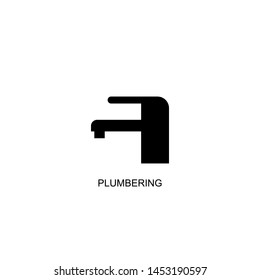 plumbering icon vector black design