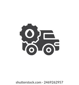 Plumbers Car vector icon. filled flat sign for mobile concept and web design. Plumbing Service Van glyph icon. Symbol, logo illustration. Vector graphics