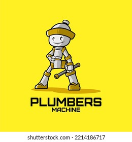 Plumbers Machine mascot illustration vector