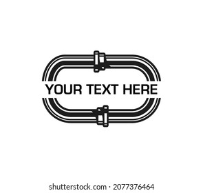 Logotipo preparado del fontanero hecho de tubos hidráulicos