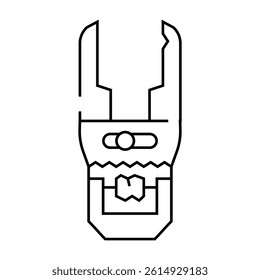 plumbers wrench line icon vector. plumbers wrench sign. isolated contour symbol black illustration