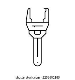 plumbers wrench tool line icon vector. plumbers wrench tool sign. isolated contour symbol black illustration