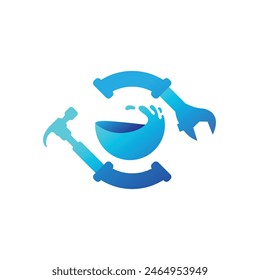 símbolo de Vector de logotipo abstracto de plomería