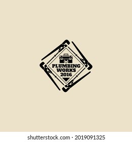 plumbing black and white logo vector