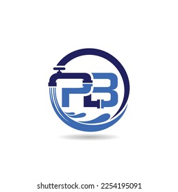 Plumbing Business logo, letter PB logo design