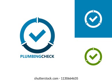 Plumbing Check Logo Template Design Vector, Emblem, Design Concept, Creative Symbol, Icon