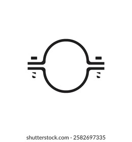Plumbing Clamp Filled Icon Vector Illustration