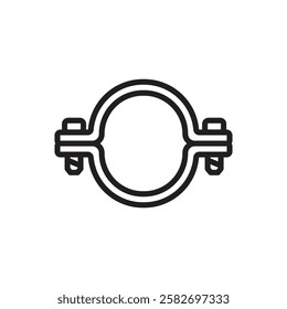 Plumbing Clamp Outline Icon Vector Illustration
