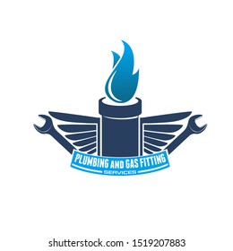 Plumbing company logo concept. Plumber logo concept. Pipe logo concept