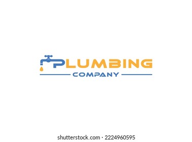Logo de la empresa de fontanería, plantilla de diseño de vectores.
