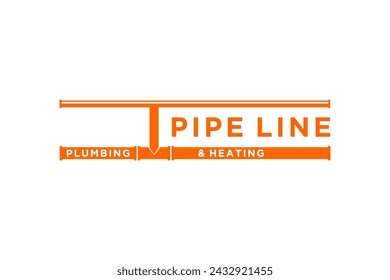 Plumbing company pipe logo design illustration.