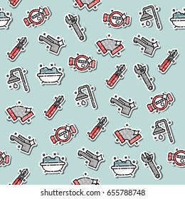 Plumbing concept icons pattern
