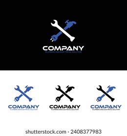 Plumbing and Electric Solution Logo Design Idea
