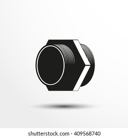 Plumbing elements. The connector pipe. Vector illustration.