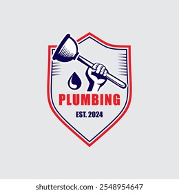 plumbing with emblem logo , plumbing logo