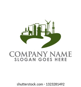 Plumbing factory or warehouse vector logo design. Plumbing logo vector template.