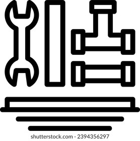 Plumbing Fixtures Linear Icon Vector Design