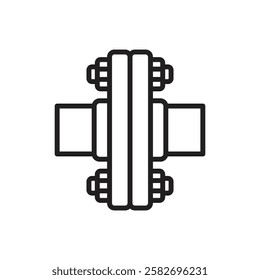 Plumbing Flange Outline Icon Vector Illustration