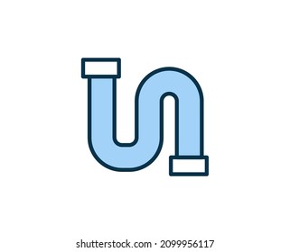 Plumbing flat icon. Single high quality outline symbol for web design or mobile app.  House thin line signs for design logo, visit card, etc. Outline pictogram EPS10