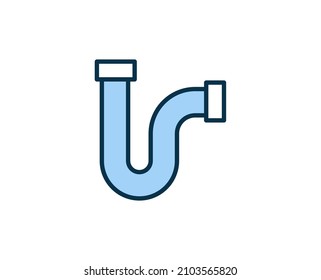 Plumbing flat icon. Single high quality outline symbol for web design or mobile app.  House thin line signs for design logo, visit card, etc. Outline pictogram EPS10
