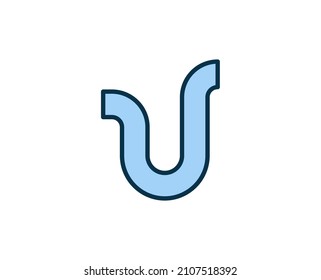 Plumbing flat icon. Single high quality outline symbol for web design or mobile app.  House thin line signs for design logo, visit card, etc. Outline pictogram EPS10