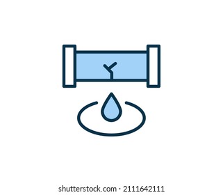 Plumbing flat icon. Single high quality outline symbol for web design or mobile app.  House thin line signs for design logo, visit card, etc. Outline pictogram EPS10