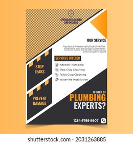 Plumbing Flyer Template, Plumber Flyer Design For Company, Plumbing Service Flyer Poster Design, Plumbing Social Media Banner Design