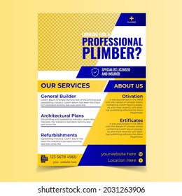plumbing flyer template, plumber flyer design for company, Plumbing service flyer poster design, Plumbing social media banner design