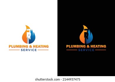Plumbing and Heating Service Logo Design	