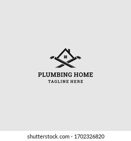 Plumbing Home logo template design in Vector illustration