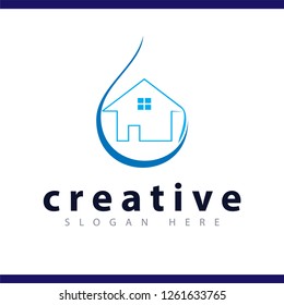 plumbing home logo vector template