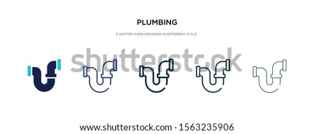 plumbing icon in different style vector illustration. two colored and black plumbing vector icons designed in filled, outline, line and stroke style can be used for web, mobile, ui