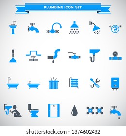 Plumbing icon set