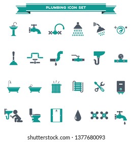 Plumbing icon set