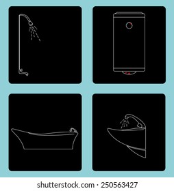 Plumbing icon set