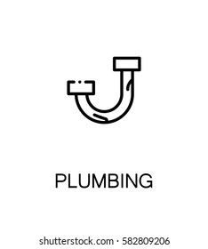 Plumbing icon. Single high quality outline symbol for web design or mobile app. Thin line sign for design logo. Black outline pictogram on white background