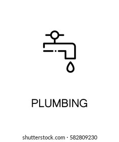 Plumbing icon. Single high quality outline symbol for web design or mobile app. Thin line sign for design logo. Black outline pictogram on white background