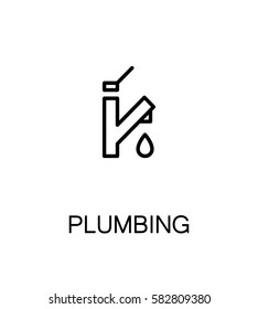 Plumbing icon. Single high quality outline symbol for web design or mobile app. Thin line sign for design logo. Black outline pictogram on white background