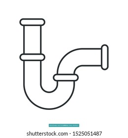 Plumbing icon vector illustration logo template for many purpose. Isolated on white background.
